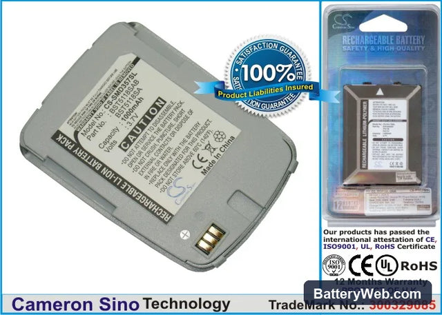 Samsung SGH-D357 Replacement Battery, 3.7V, 1000mAh, Li-ion 1