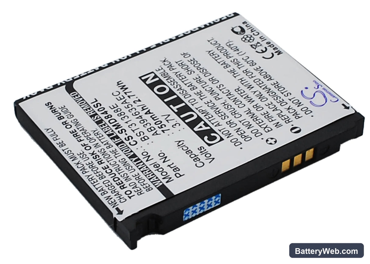 Samsung SGH-D848 Replacement Battery, 3.7V, 750mAh, Li-ion 2
