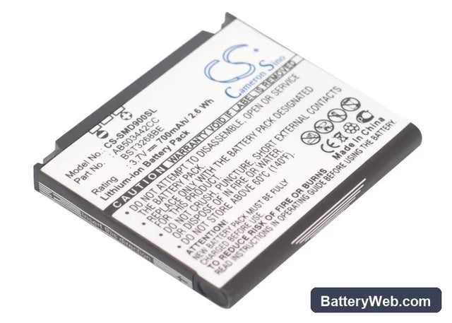 Samsung SGH-D908 Replacement Battery, 3.7V, 700mAh, Li-ion 1