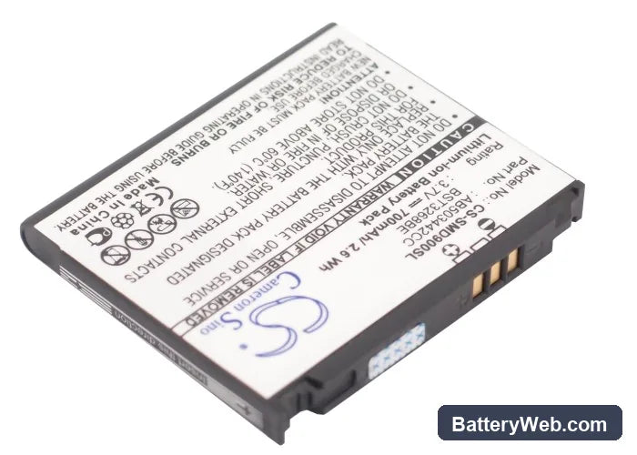 Samsung SGH-D908 Replacement Battery, 3.7V, 700mAh, Li-ion 2