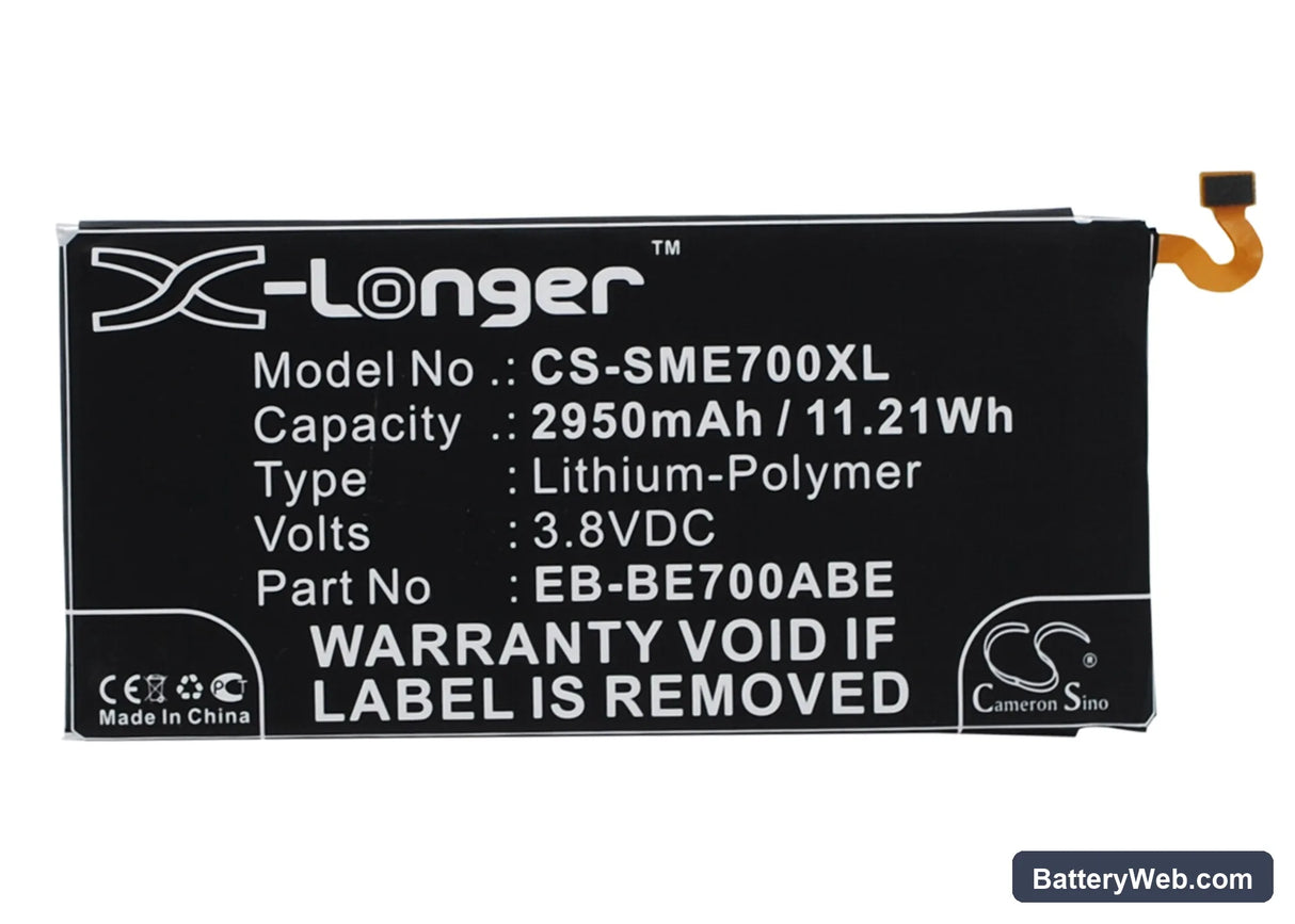 Samsung Galaxy E7 Replacement Battery, 3.8V, 2950mAh, Li-Polymer 1