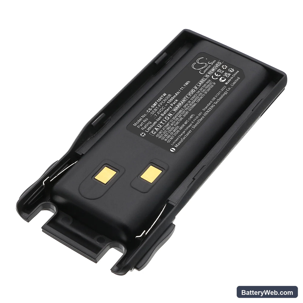 SAMCOM FPCN10A Replacement Battery, 7.4V, 1500mAh, Li-ion 1