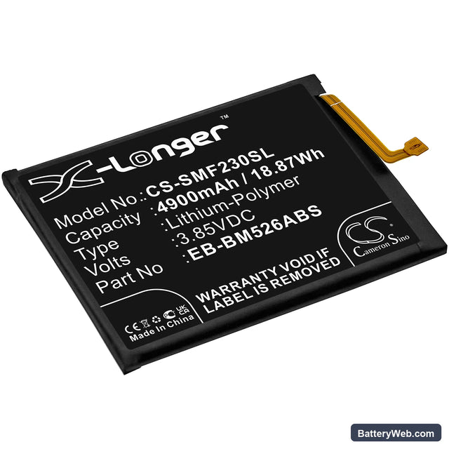 Samsung Galaxy M23 5G Replacement Battery, 3.85V, 4900mAh, Li-Polymer 1