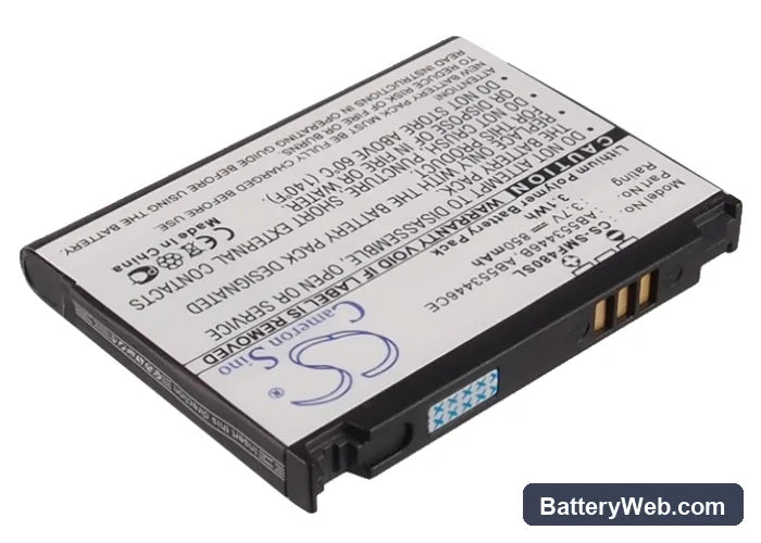 Samsung SGH-A767 Replacement Battery, 3.7V, 850mAh, Li-ion 2