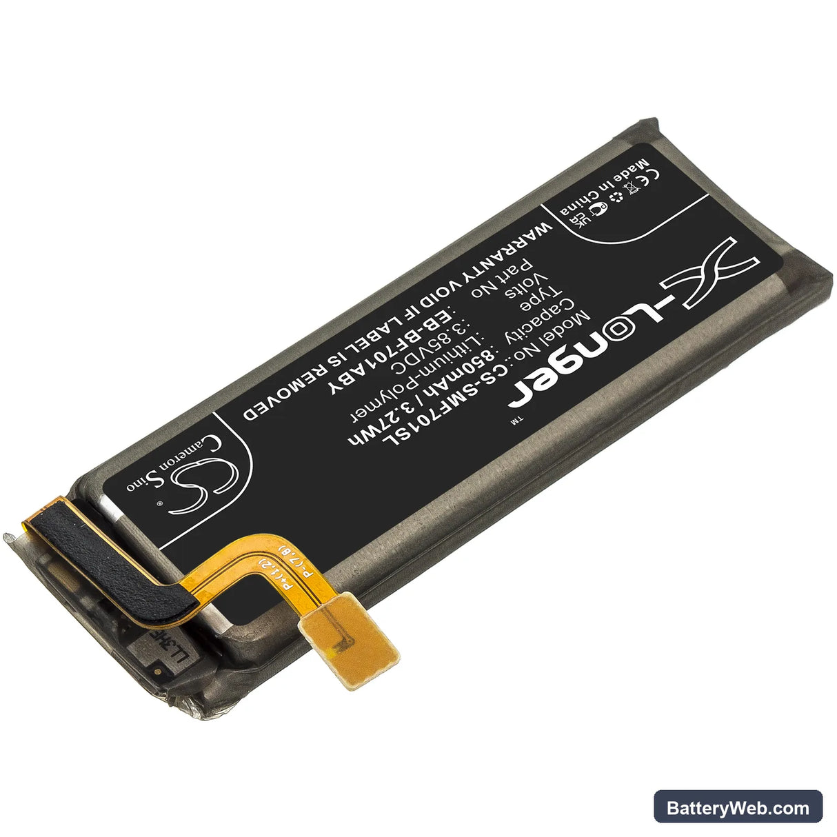 Samsung Galaxy Z Flip Replacement Battery, 3.85V, 850mAh, Li-Polymer 2