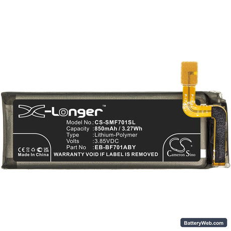 Samsung Galaxy Z Flip Replacement Battery, 3.85V, 850mAh, Li-Polymer 3