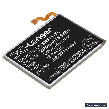 Samsung Galaxy Z Flip 3 Replacement Battery, 3.88V, 2300mAh, Li-Polymer 1