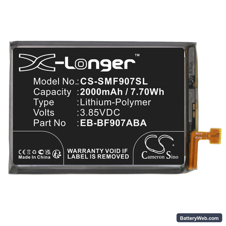 Samsung Galaxy Fold 5G Replacement Battery, 3.85V, 2000mAh, Li-Polymer 3