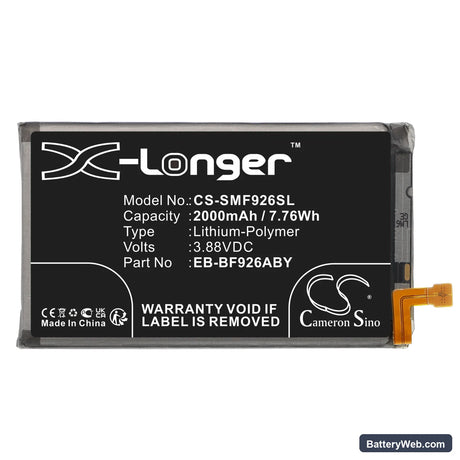 Samsung Galaxy Z Fold3 Replacement Battery, 3.88V, 2000mAh, Li-Polymer 3