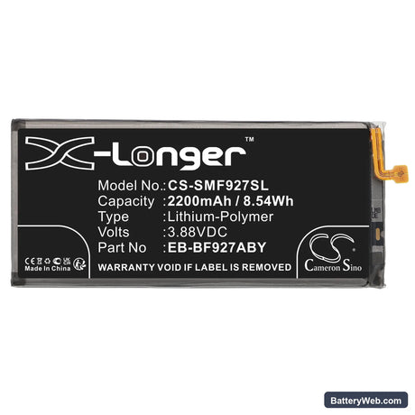 Samsung Galaxy Z Fold3 Replacement Battery, 3.88V, 2200mAh, Li-Polymer 3