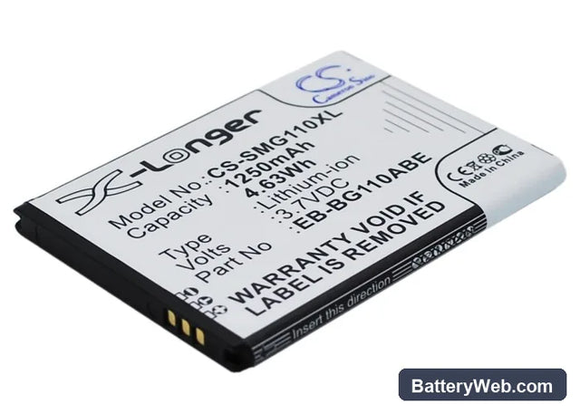 Samsung SM-G110 Replacement Battery, 3.7V, 1250mAh, Li-ion 1