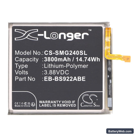 Samsung Galaxy S24 Replacement Battery, 3.88V, 3800mAh, Li-Polymer 3
