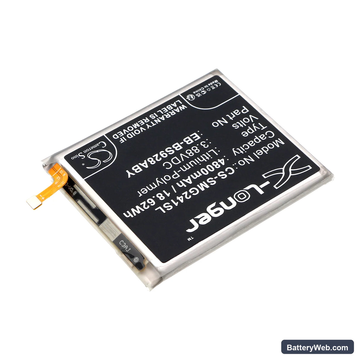 Samsung Galaxy S24 Ultra Replacement Battery, 3.88V, 4800mAh, Li-Polymer 2