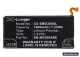 Samsung Galaxy A3 Replacement Battery, 3.8V, 1900mAh, Li-Polymer 1