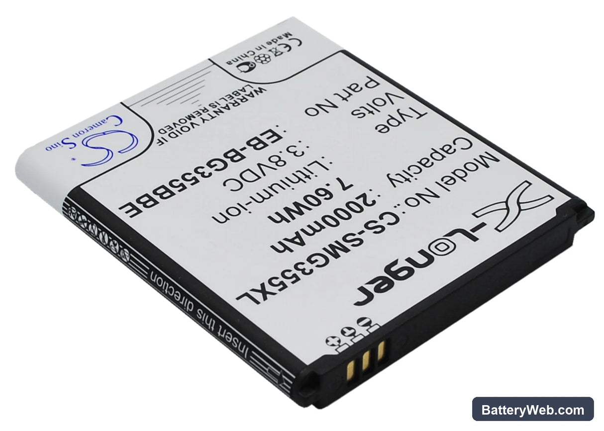 Samsung SM-G355 Replacement Battery, 3.8V, 2000mAh, Li-ion 1