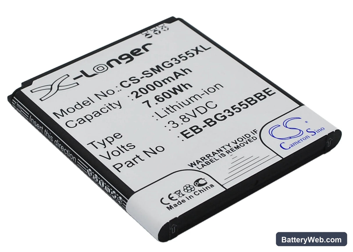 Samsung SM-G355 Replacement Battery, 3.8V, 2000mAh, Li-ion 2