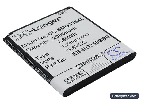 Samsung SM-G355 Replacement Battery, 3.8V, 2000mAh, Li-ion 2
