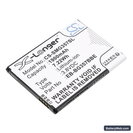 Samsung SM-G357M Replacement Battery, 3.8V, 1900mAh, Li-ion 1