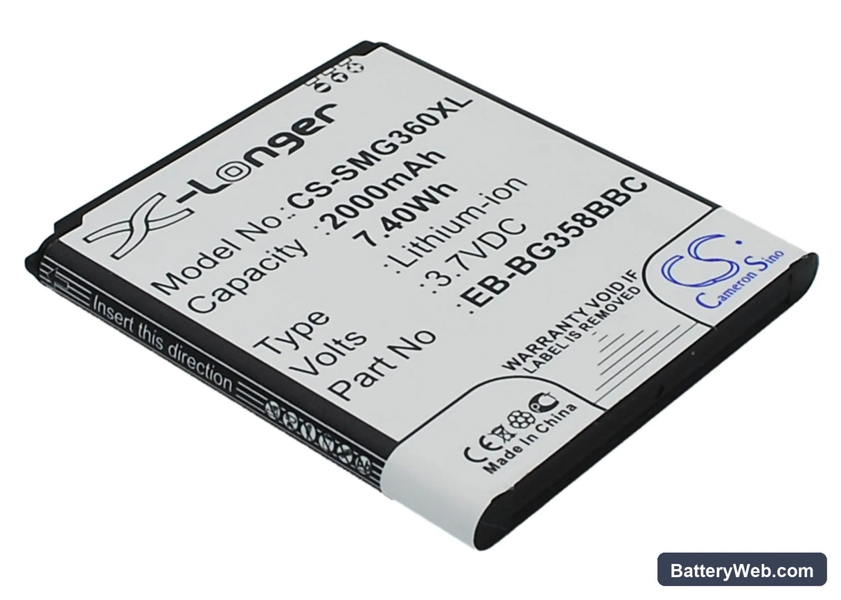 Samsung SM-G3588 Replacement Battery, 3.7V, 2000mAh, Li-ion 1