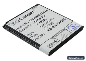 Samsung SM-G3588 Replacement Battery, 3.7V, 2000mAh, Li-ion 1