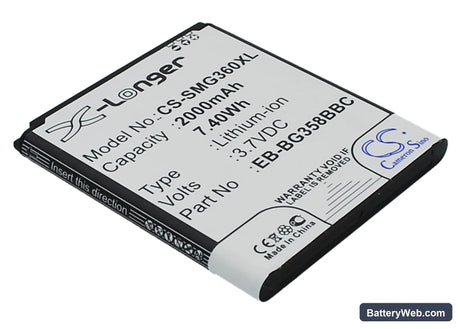 Samsung SM-G3588 Replacement Battery, 3.7V, 2000mAh, Li-ion 1