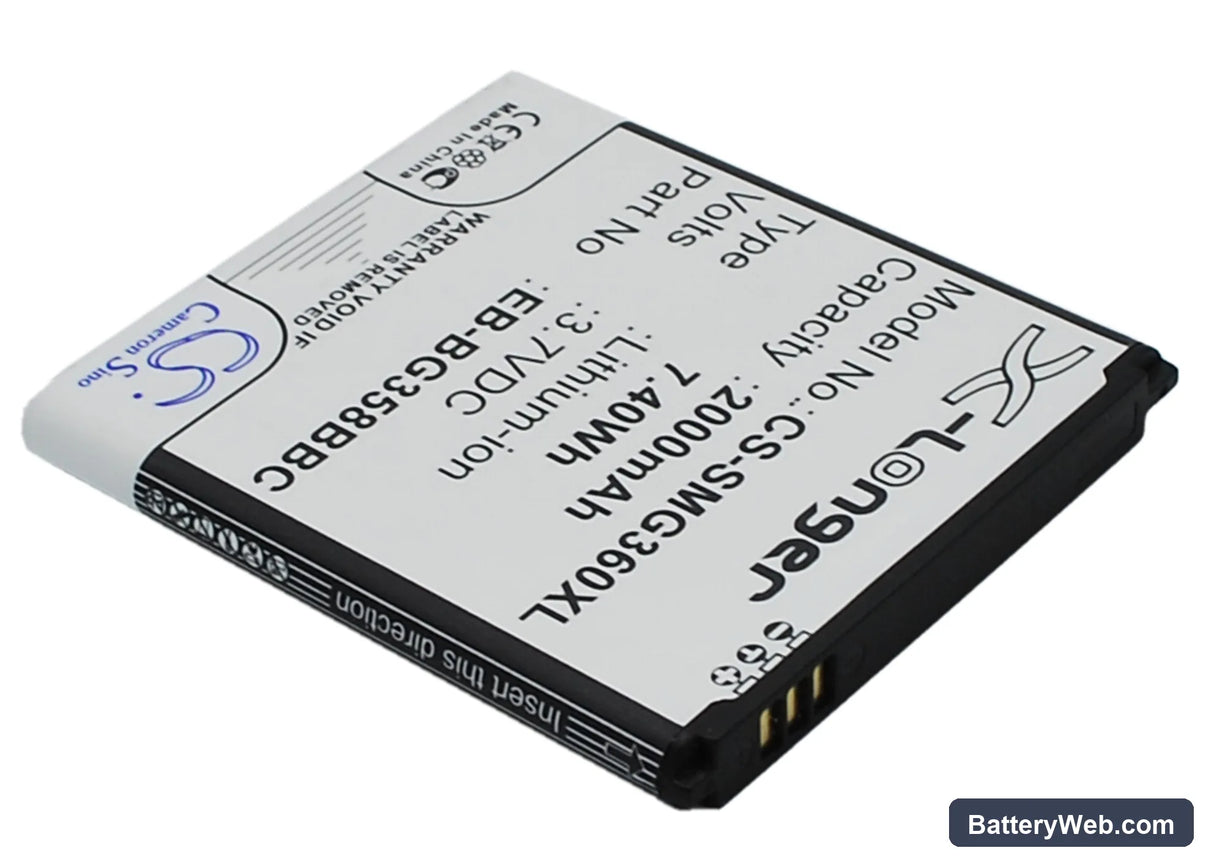 Samsung SM-G3588 Replacement Battery, 3.7V, 2000mAh, Li-ion 2