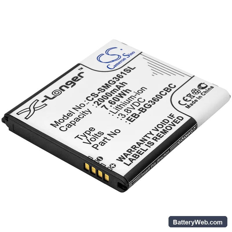 Samsung Galaxy J2 Replacement Battery, 3.8V, 2000mAh, Li-ion 1