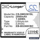 Samsung Galaxy J2 Replacement Battery, 3.8V, 2000mAh, Li-ion 3