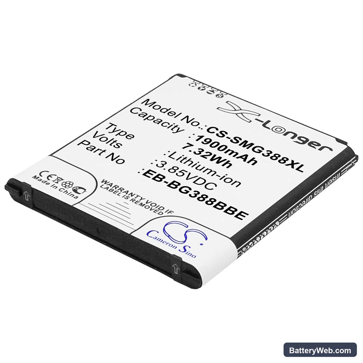 Samsung Galaxy Xcover 3 Replacement Battery, 3.85V, 1900mAh, Li-ion 1