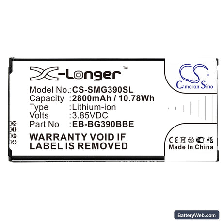 Samsung Galaxy Xcover 4 Replacement Battery, 3.85V, 2800mAh, Li-ion 3