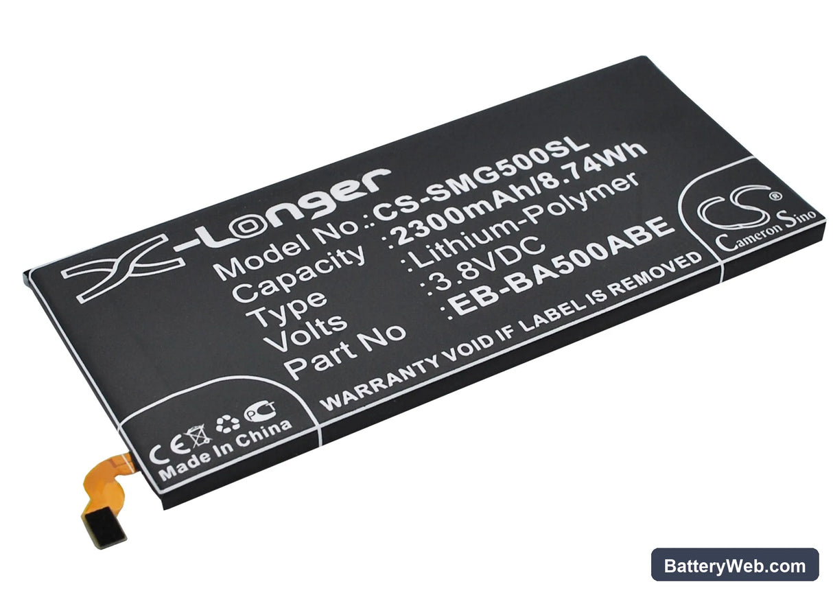 Samsung Galaxy A5 Replacement Battery, 3.8V, 2300mAh, Li-Polymer 3
