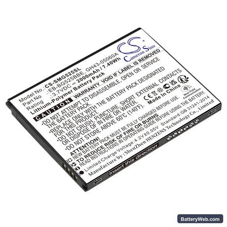 Samsung Galaxy XCover 5 2021 Replacement Battery, 3.7V, 2000mAh, Li-Polymer 1