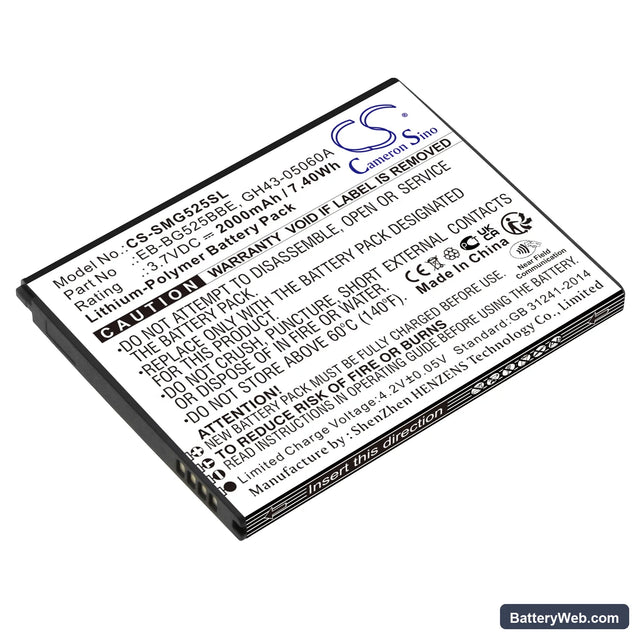 Samsung Galaxy XCover 5 2021 Replacement Battery, 3.7V, 2000mAh, Li-Polymer 1