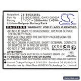 Samsung Galaxy XCover 5 2021 Replacement Battery, 3.7V, 2000mAh, Li-Polymer 3
