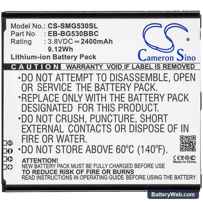 Samsung Replacement Battery, 3.8V, 2400mAh, Li-ion 3