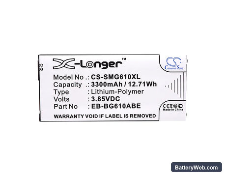 Samsung SM-G6100 Replacement Battery, 3.85V, 3300mAh, Li-Polymer 5