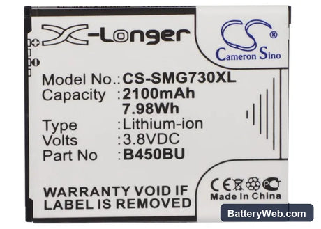 Samsung GT-I1819 Replacement Battery, 3.8V, 2100mAh, Li-ion 5