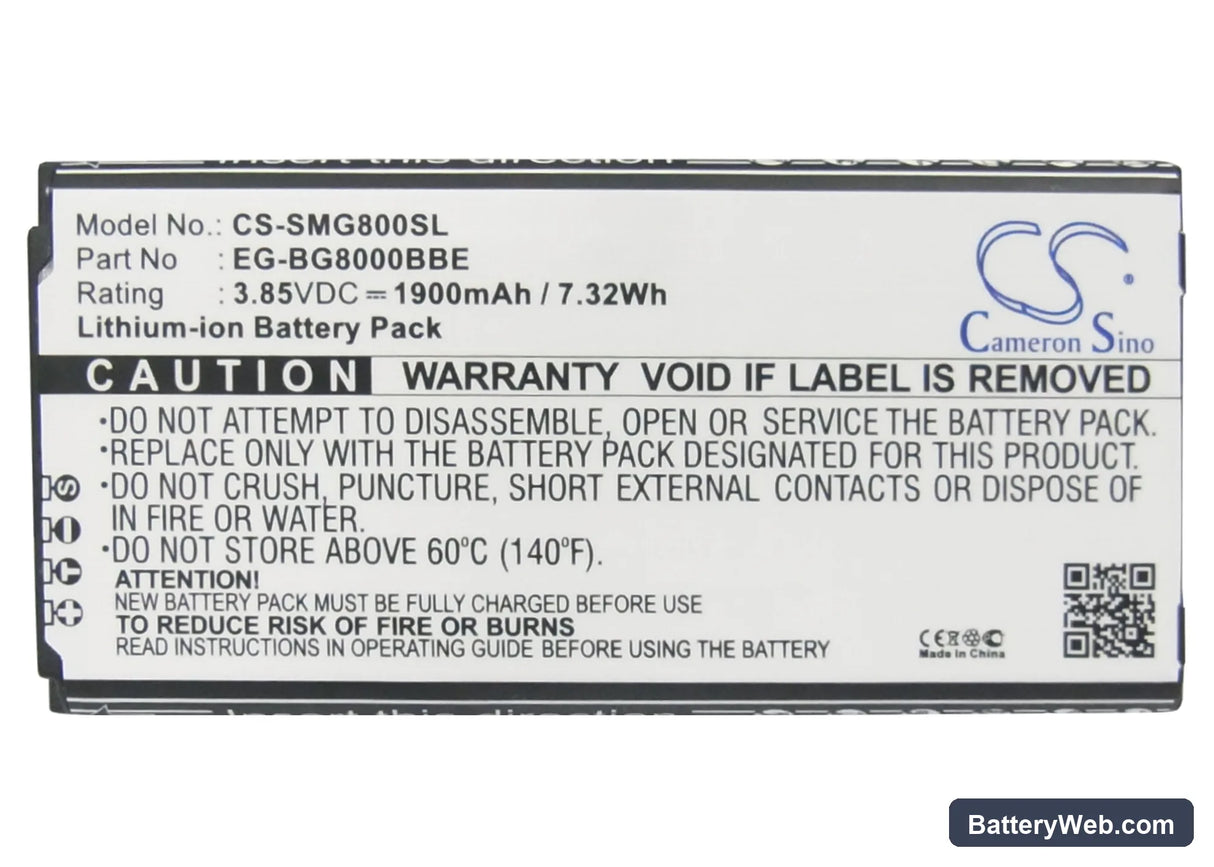 Samsung Galaxy S5 Mini Replacement Battery, 3.85V, 1900mAh, Li-ion 5