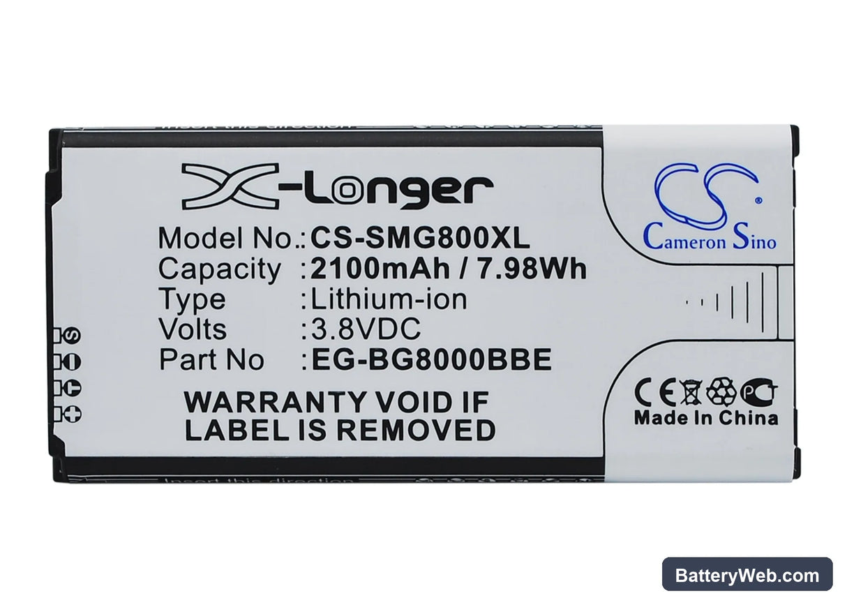 Samsung Galaxy S5 Mini Replacement Battery, 3.85V, 2100mAh, Li-ion 1
