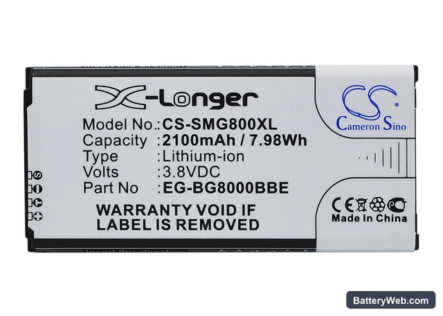 Samsung Galaxy S5 Mini Replacement Battery, 3.85V, 2100mAh, Li-ion 1