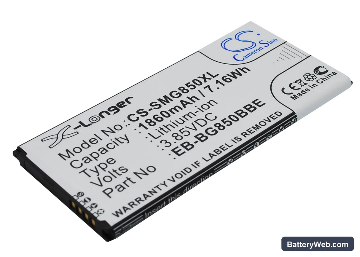 Samsung Galaxy Alpha Replacement Battery, 3.85V, 1860mAh, Li-ion 2