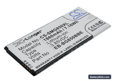Samsung Galaxy Alpha Replacement Battery, 3.85V, 1860mAh, Li-ion 2