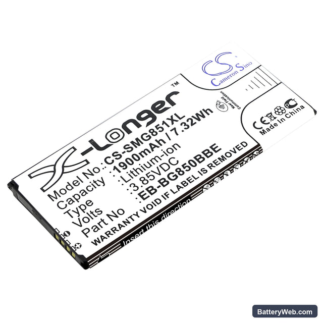 Samsung Galaxy Alpha Replacement Battery, 3.85V, 1900mAh, Li-ion 1