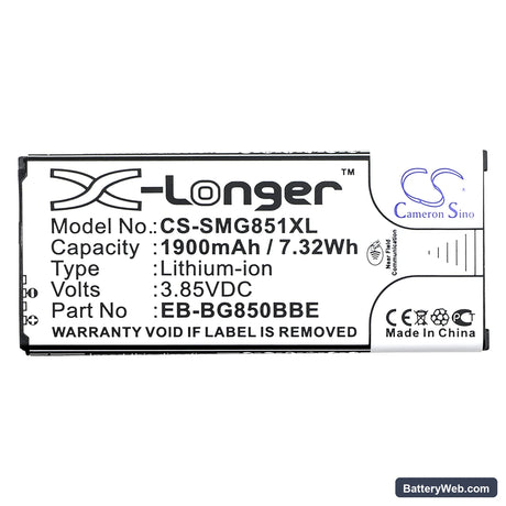 Samsung Galaxy Alpha Replacement Battery, 3.85V, 1900mAh, Li-ion 3