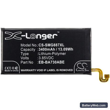 Samsung SM-G887 Replacement Battery, 3.85V, 3400mAh, Li-Polymer 3