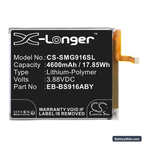 Samsung Galaxy S23+ Replacement Battery, 3.88V, 4600mAh, Li-Polymer 3