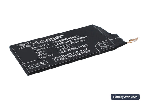 Samsung Galaxy S6 Edge Replacement Battery, 3.8V, 2600mAh, Li-Polymer 2
