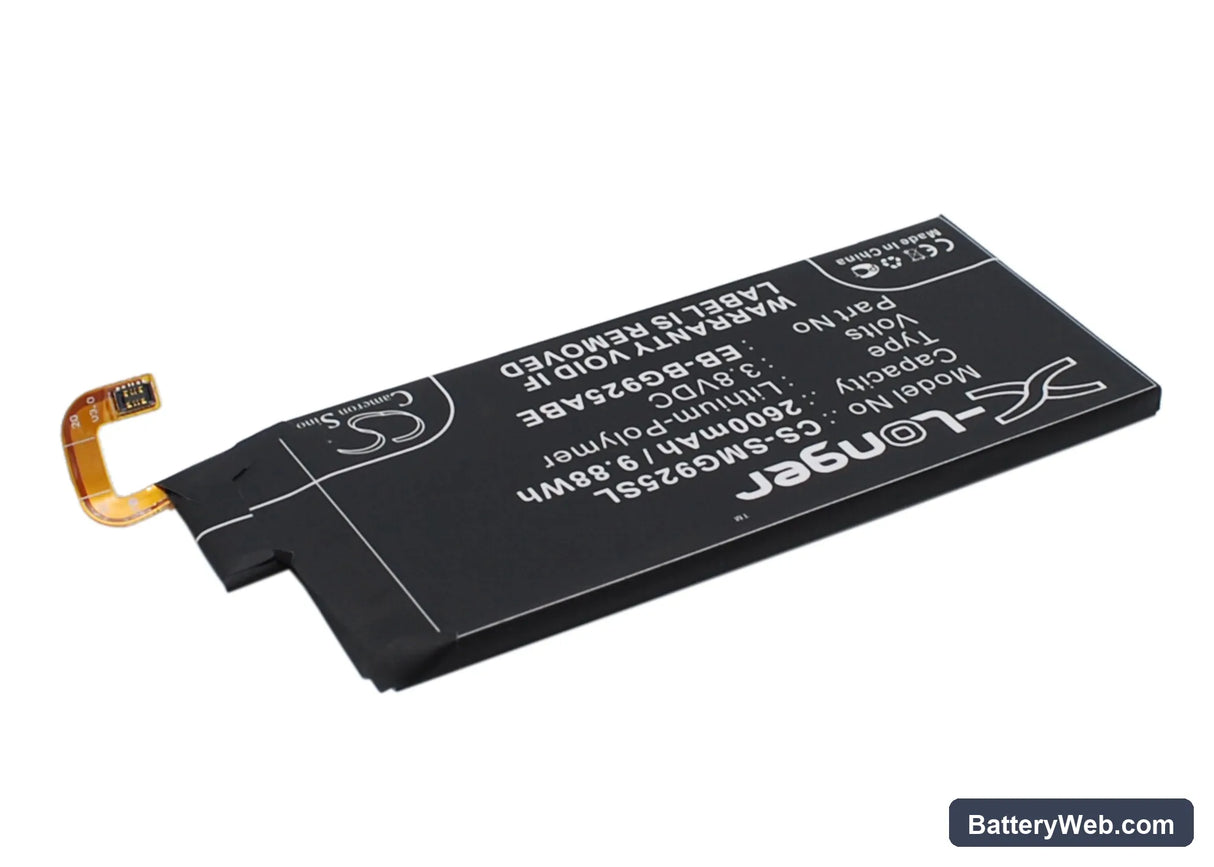 Samsung Galaxy S6 Edge Replacement Battery, 3.8V, 2600mAh, Li-Polymer 3