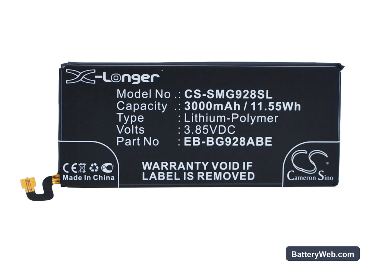 Samsung Galaxy S6 Edge+ Replacement Battery, 3.85V, 3000mAh, Li-Polymer 1