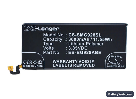 Samsung Galaxy S6 Edge+ Replacement Battery, 3.85V, 3000mAh, Li-Polymer 1